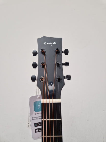 Enya Ea-xo-bk Acoustic Guitar - Carbon Fiber Construction, Built-in Electronics - Mint w/ Soft Case