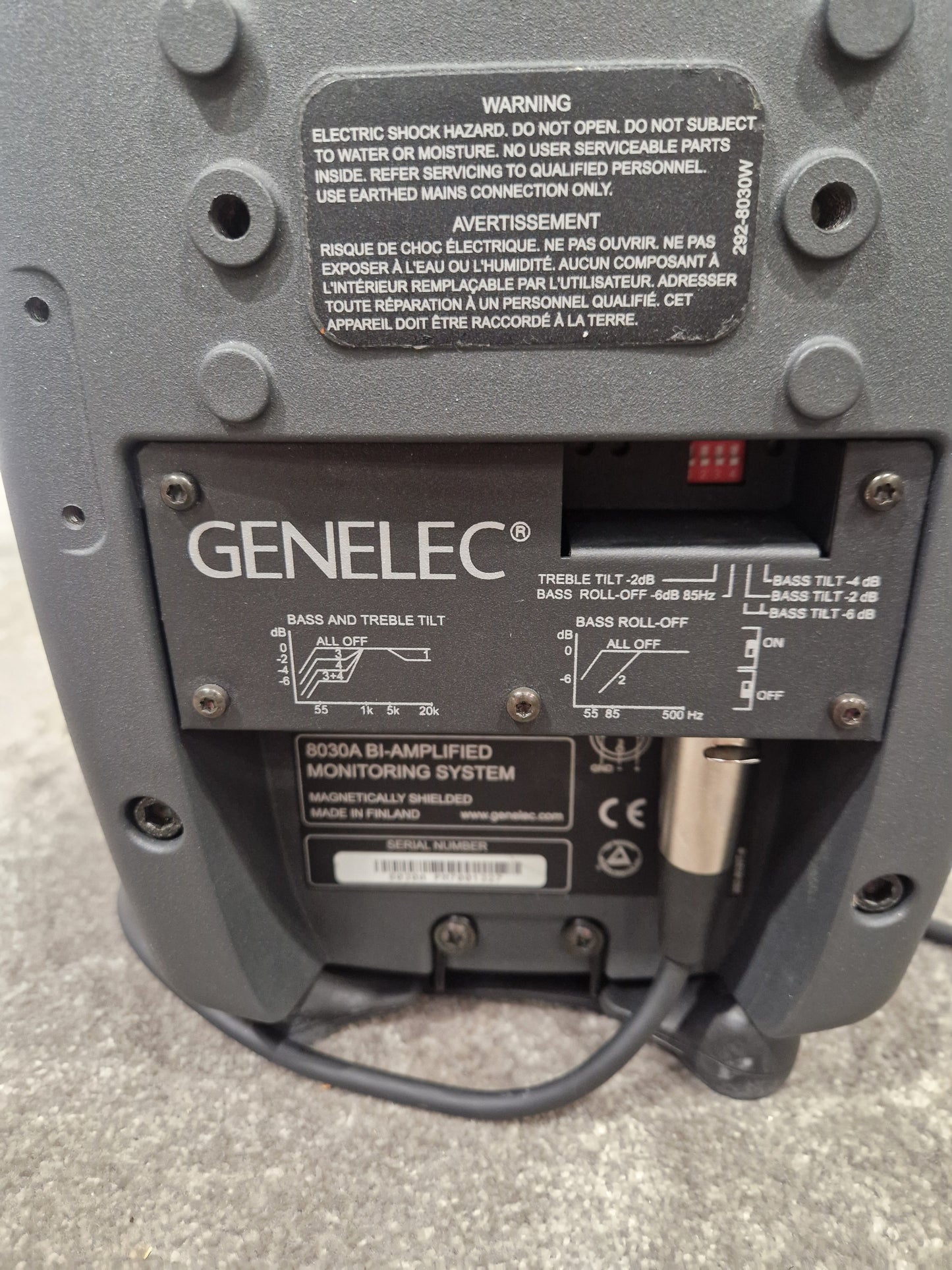 Genelec 8030a Studio Monitor - Compact Design, Accurate Sound - Excellent w/ Power Supply & MIDI aux cable