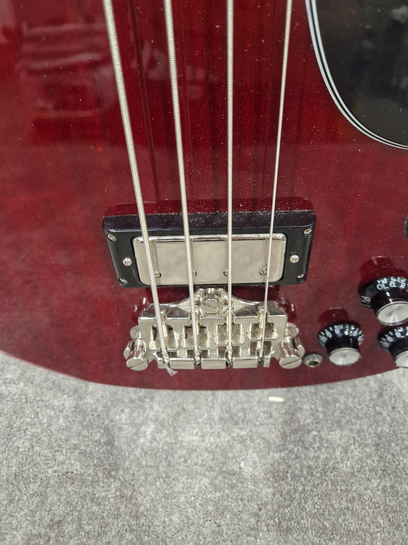 Epiphone SG Bass Eb-3 Cherry Red Bass Guitar - Mahogany Body, Sidewinder Pickup - Very Good - Image 7