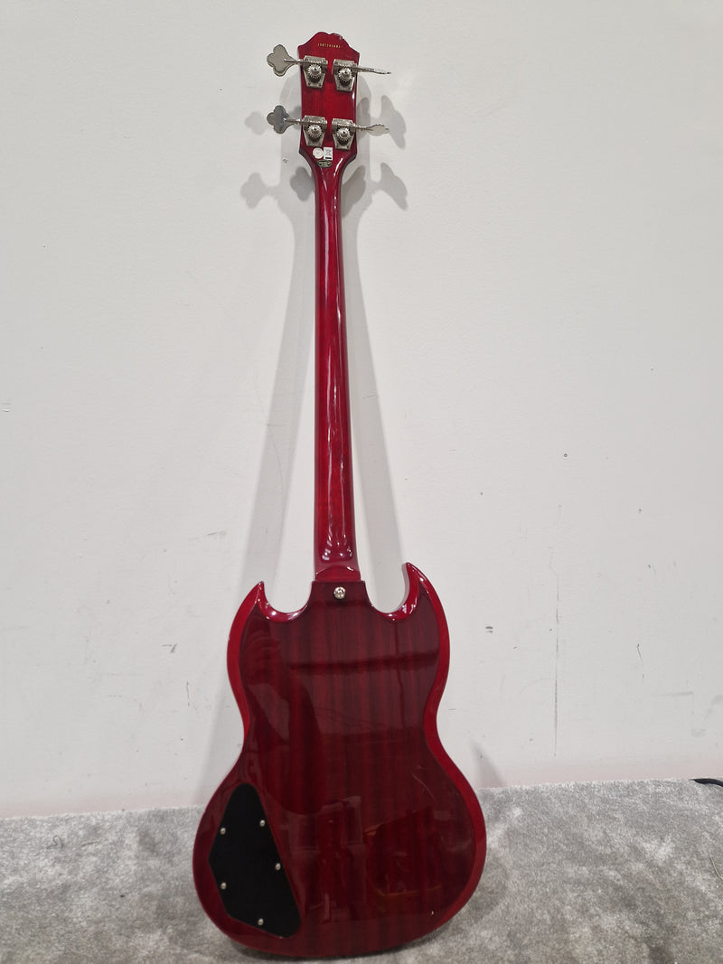 Epiphone SG Bass Eb-3 Cherry Red Bass Guitar - Mahogany Body, Sidewinder Pickup - Very Good - Image 4