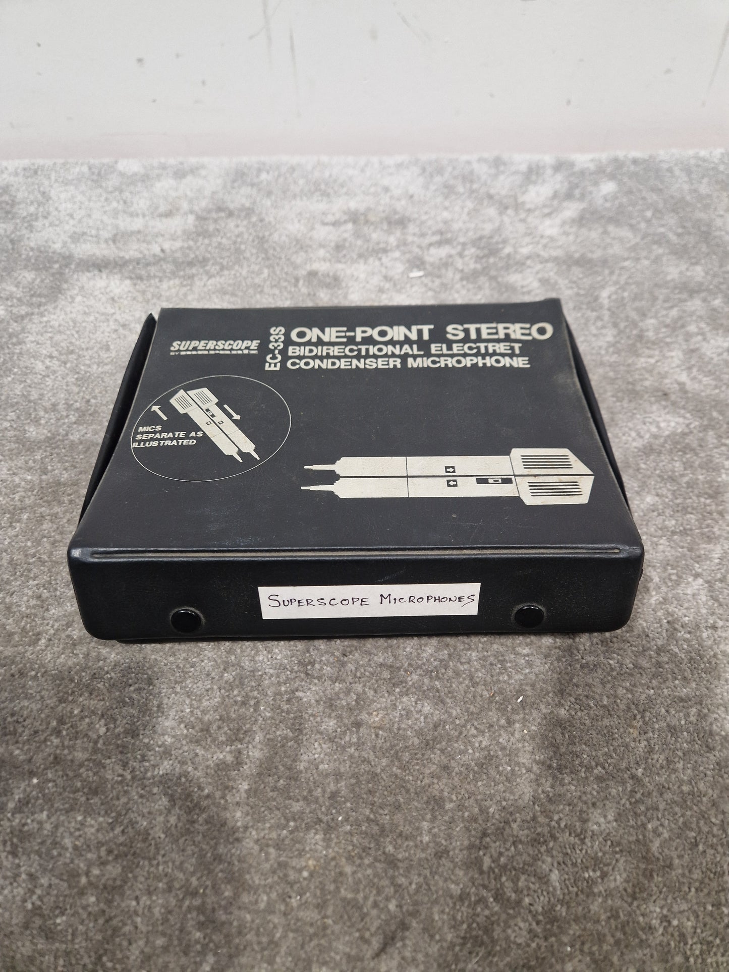 Superscope by Marantz EC-33s Mic - Professional Condenser Microphone - High-Fidelity Audio - Very Good w/ Manuals & Soft Case & Mic holder & Mic cover