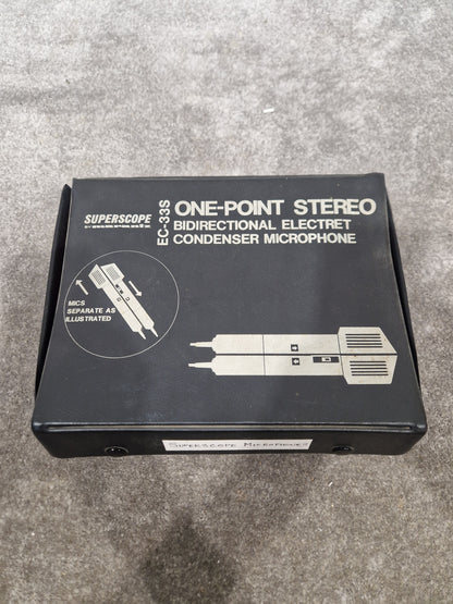 Superscope by Marantz EC-33s Mic - Professional Condenser Microphone - High-Fidelity Audio - Very Good w/ Manuals & Soft Case & Mic holder & Mic cover