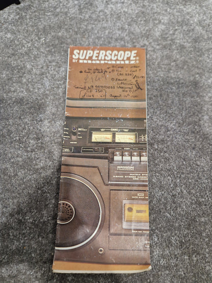 Superscope by Marantz EC-33s Mic - Professional Condenser Microphone - High-Fidelity Audio - Very Good w/ Manuals & Soft Case & Mic holder & Mic cover