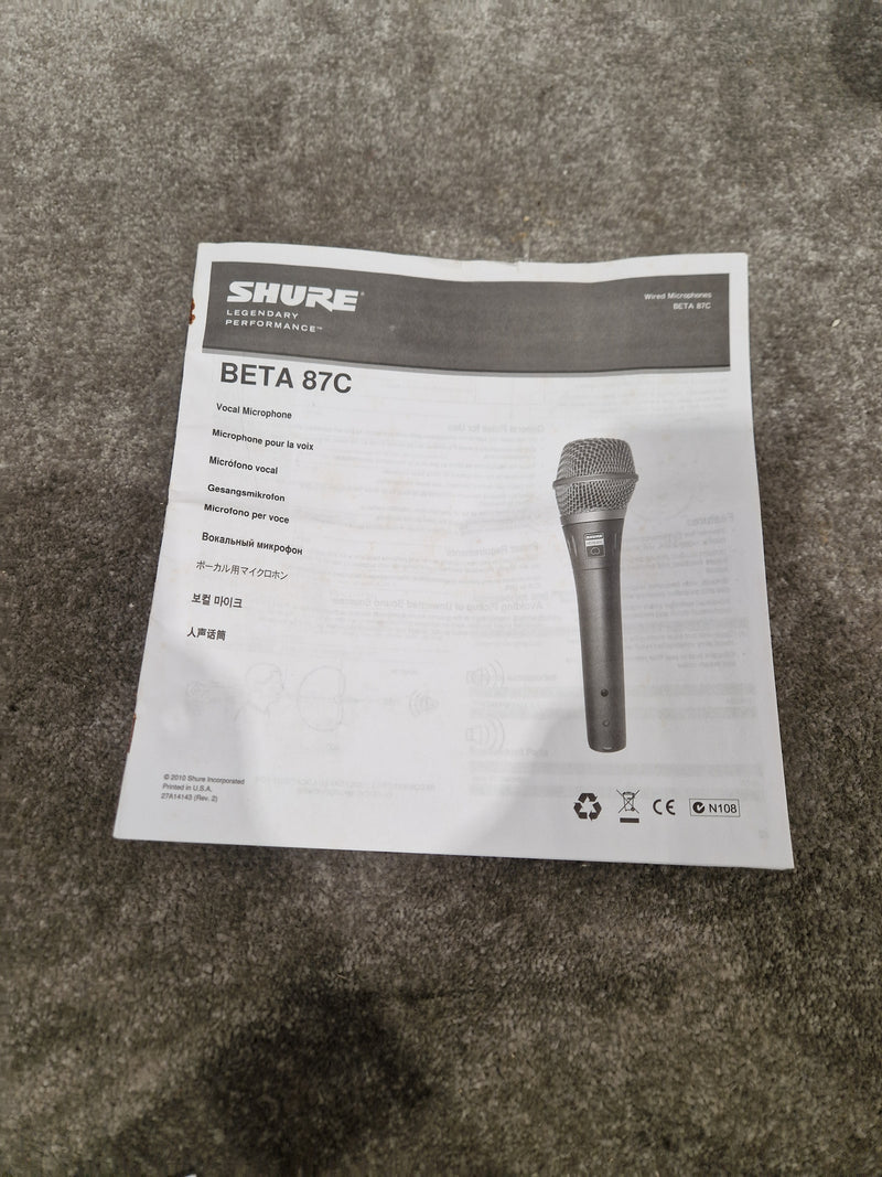 Shure Beta 87c Condenser Microphone - Super Cardioid Pattern - Very Good w/ Original Box - Image 6