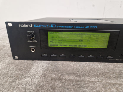 Roland JD-990 Super JD Synthesizer - 16-Voice Polyphony, Advanced Sound Engine - Excellent w/ Power Supply & Manuals