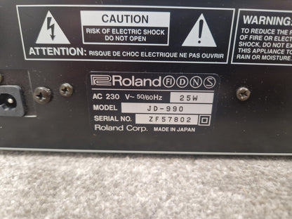 Roland JD-990 Super JD Synthesizer - 16-Voice Polyphony, Advanced Sound Engine - Excellent w/ Power Supply & Manuals