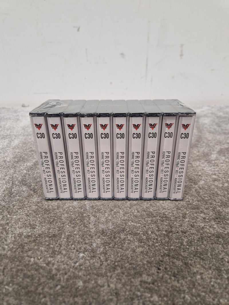 Pmd Magnetics C30 Professional Cassette Tape Sealed Pack OF 10 - Audio Recording Media - High-Quality Recording - Mint - Image 1