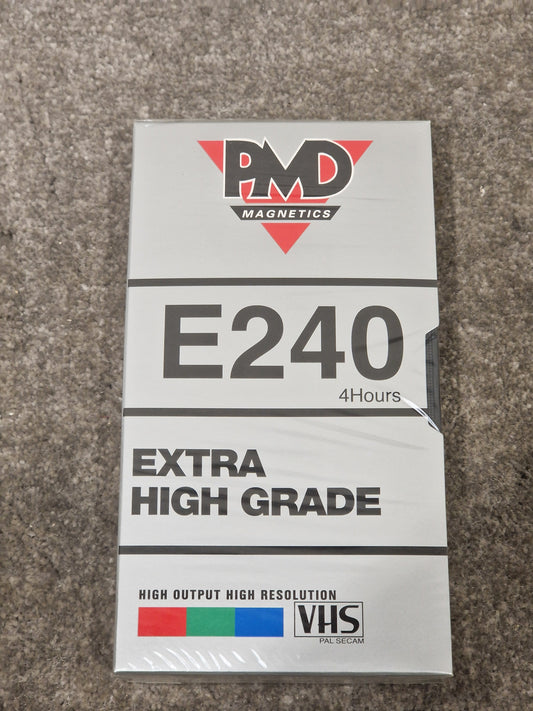 PMD Magnetics E240 VHS Tape - High Quality Recording, Long Play - Mint