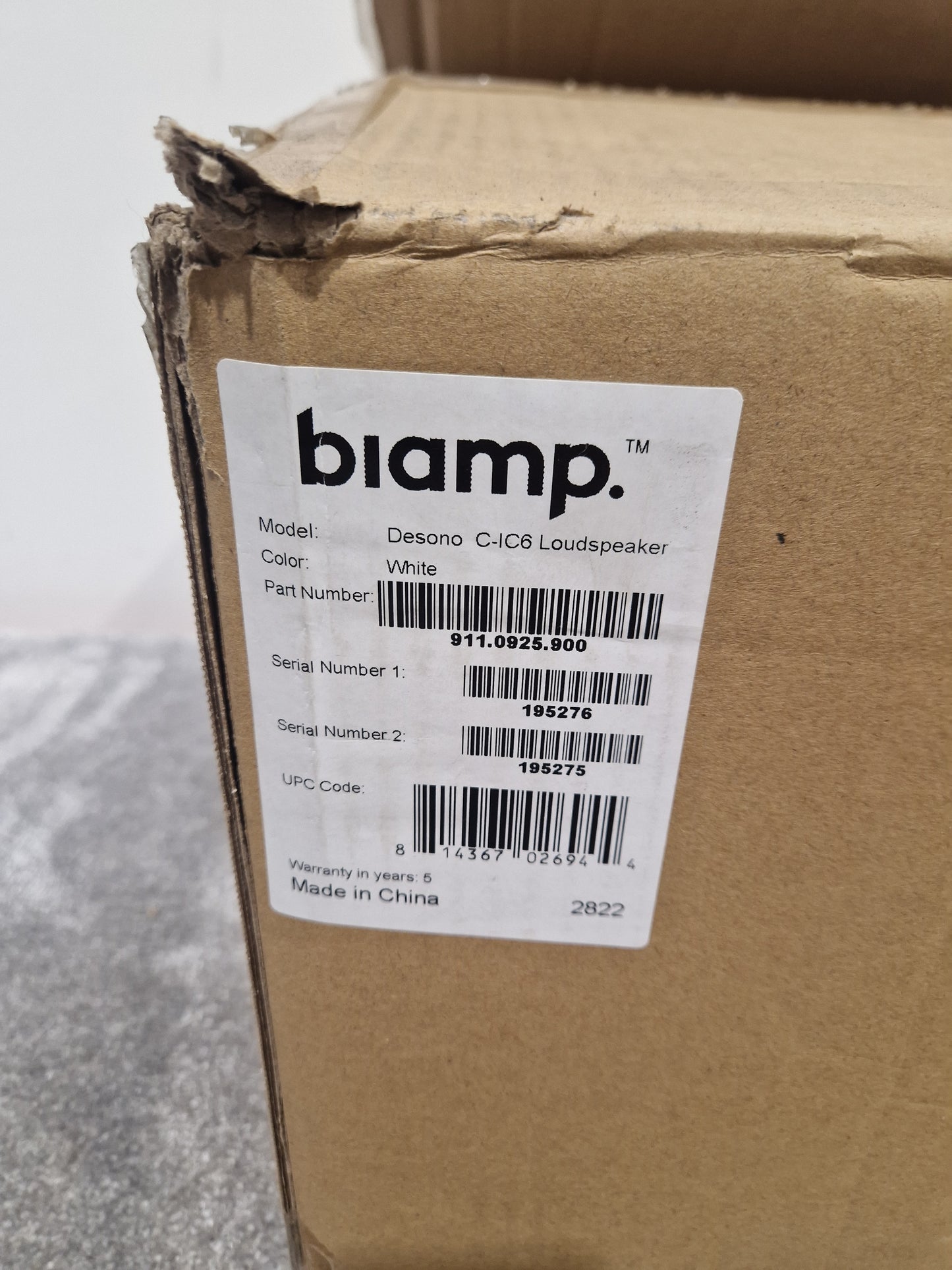 Biamp Desono C-ic6 Loudspeaker - In-Ceiling Speaker, 70/100V - Open Box