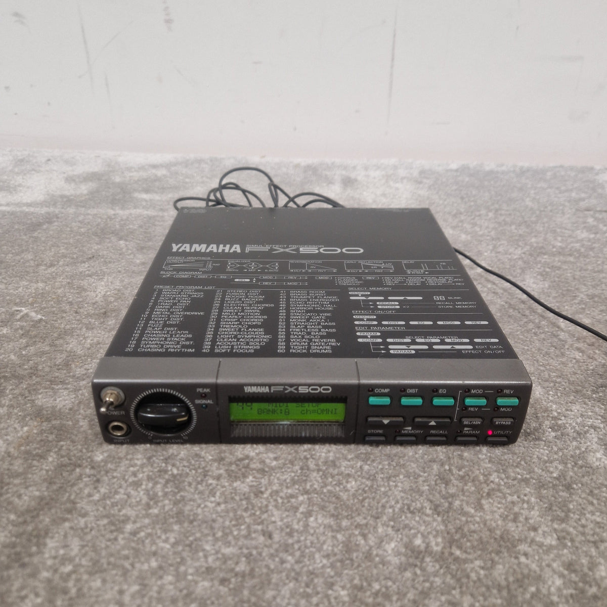 Yamaha Fx500 Processor Effects Unit - Multi-effects, 24-bit Processing - Very Good w/ Power Supply & Manuals