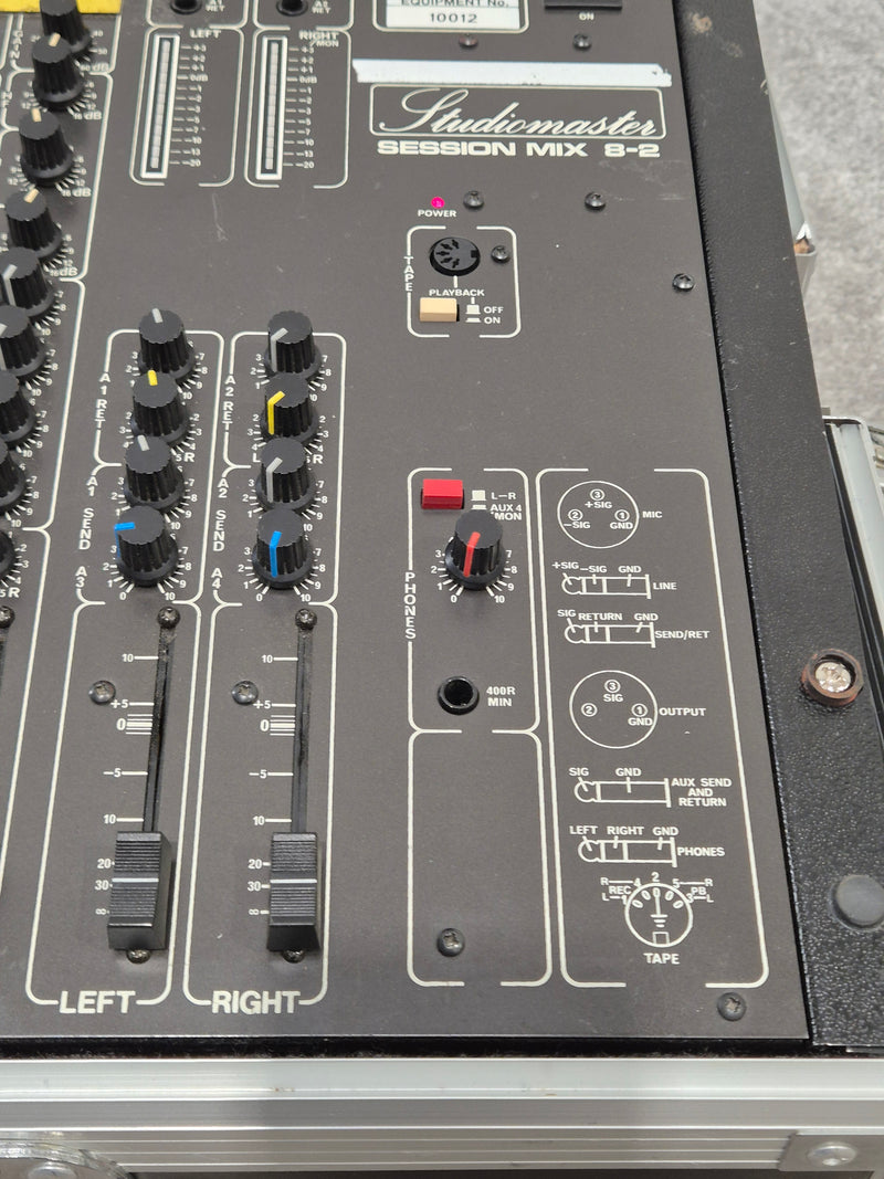 Studiomaster Session Mix 8-2 Mixer Audio Mixer - 8 Channels, Compact Design - Very Good w/ Power Supply & RoadReady Flight Case - Image 2
