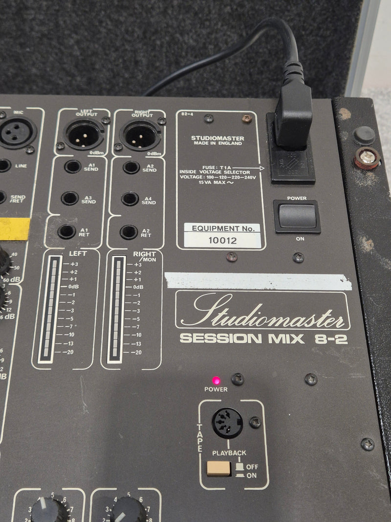 Studiomaster Session Mix 8-2 Mixer Audio Mixer - 8 Channels, Compact Design - Very Good w/ Power Supply & RoadReady Flight Case - Image 3