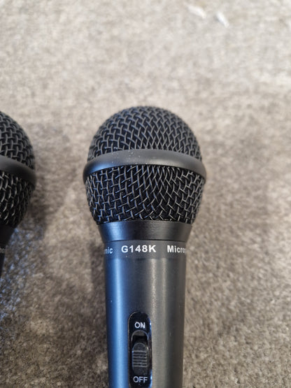 Dynamic G148k Microphone Set OF Two - Professional Vocal Mics, Cardioid Pattern - Excellent w/ Hard Case
