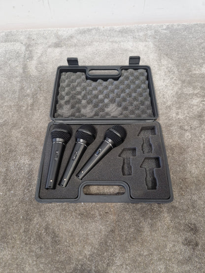 Dynamic G148k Microphone Set OF Three - Professional Vocal Microphones, Cardioid Pattern - Excellent w/ Hard Case