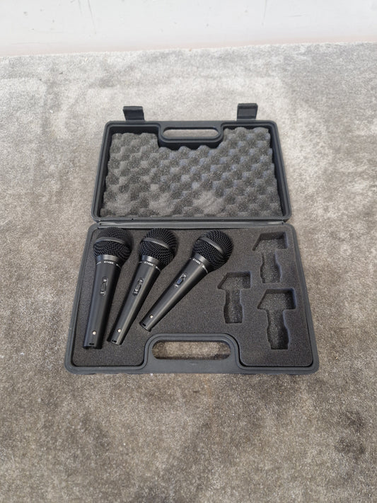 Dynamic G148k Microphone Set OF Three - Professional Vocal Microphones, Cardioid Pattern - Excellent w/ Hard Case