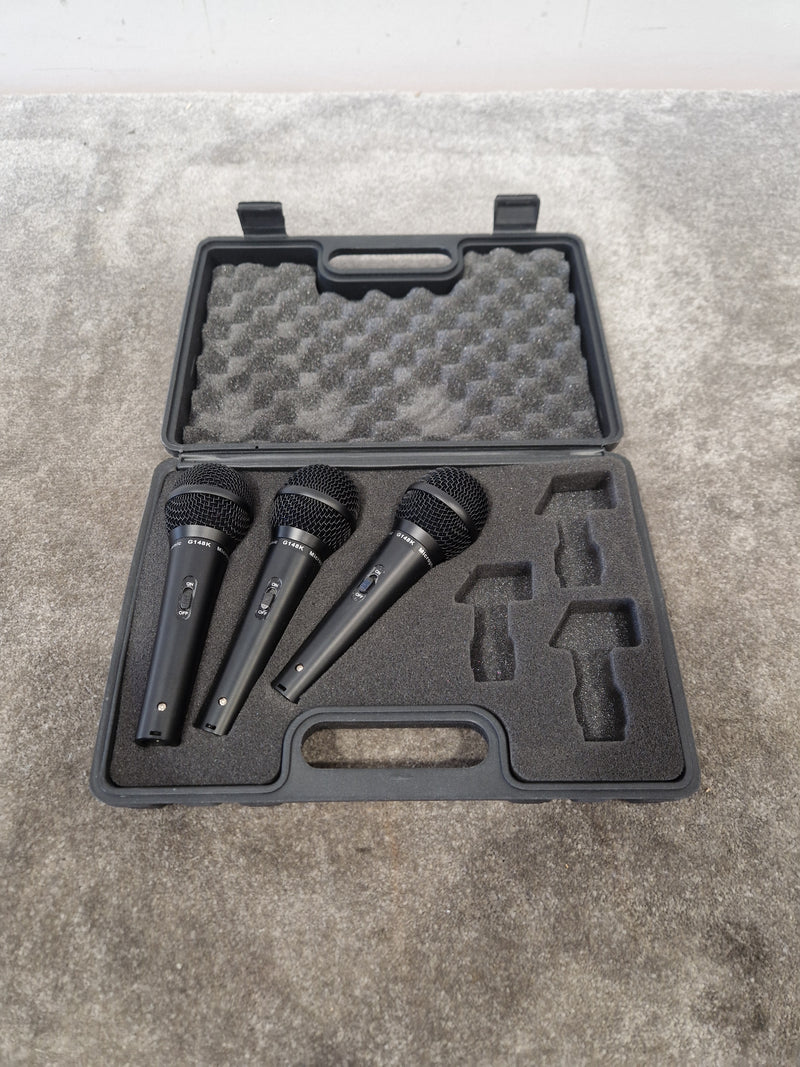Dynamic G148k Microphone Set OF Three - Professional Vocal Microphones, Cardioid Pattern - Excellent w/ Hard Case - Image 2