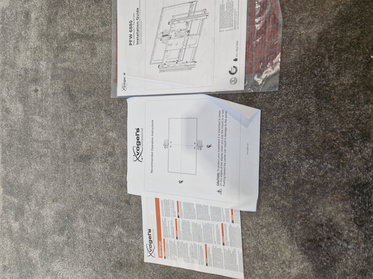 Vogels Pfw 6880 Black Projector Floor Stand - Adjustable Height, Sturdy Design - Open Box New