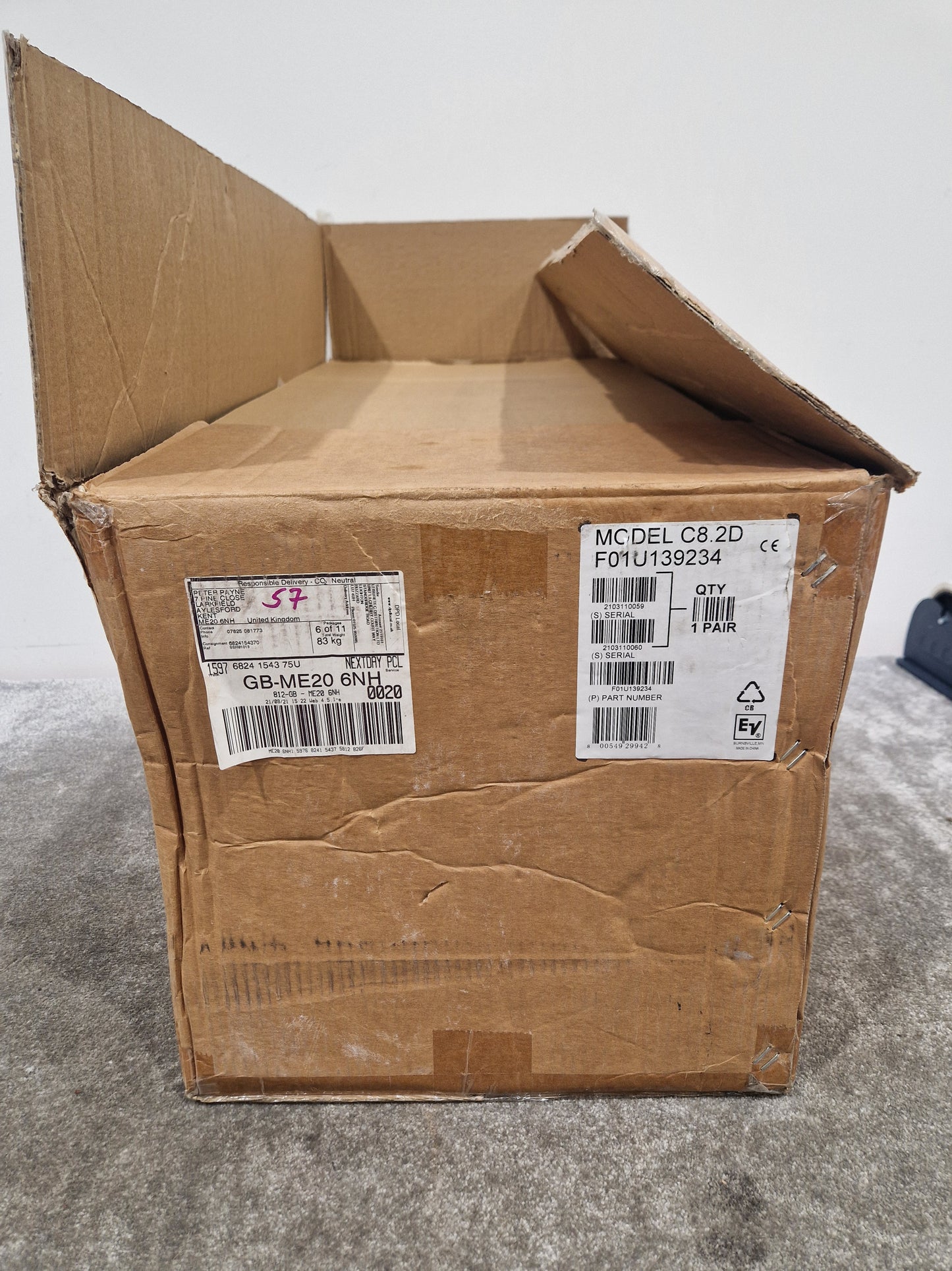 Electro-voice C8.2 Loudspeaker Pair - Professional Audio Speakers - High Output - Open Box
