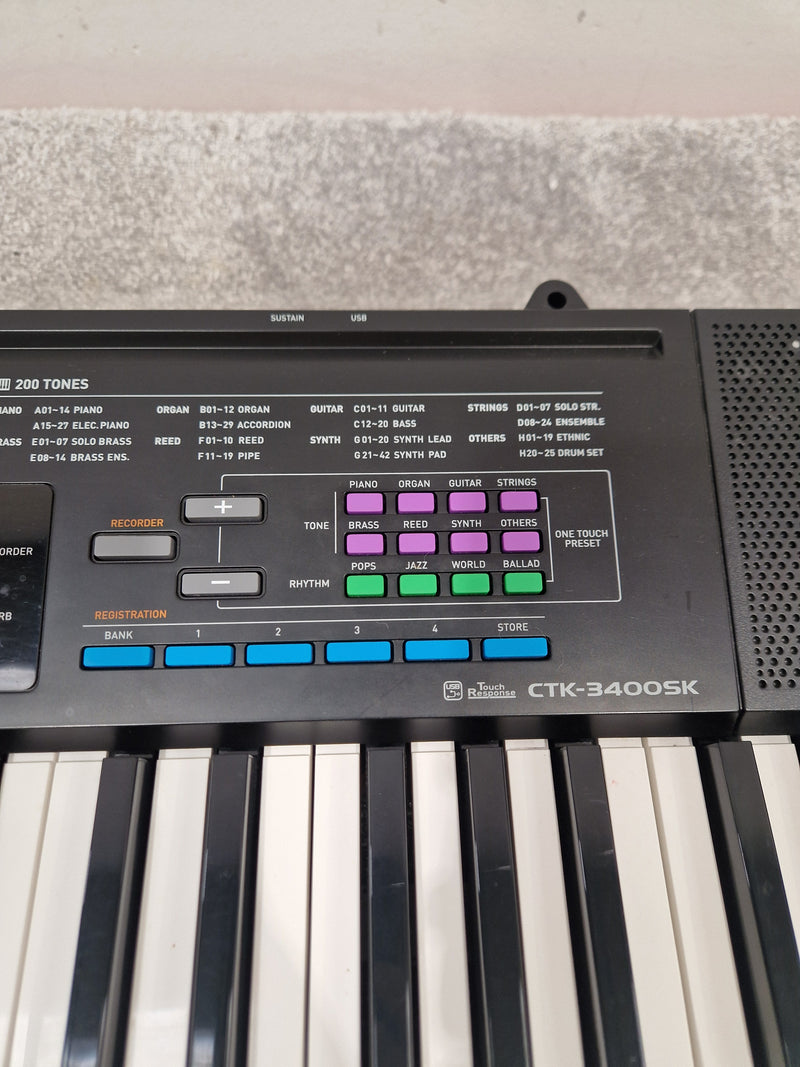 Casio Ctk-3400sk Keyboard - 61 Keys, Touch Sensitive - Very Good - Image 3