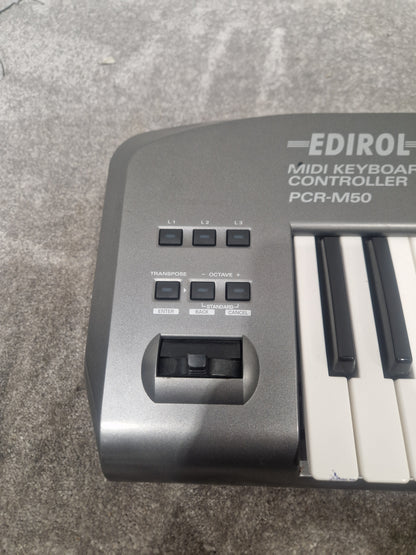 Ediriol Pcr-m50 MIDI Keyboard Controller - 49 Keys, USB Connectivity - Spares or Repair