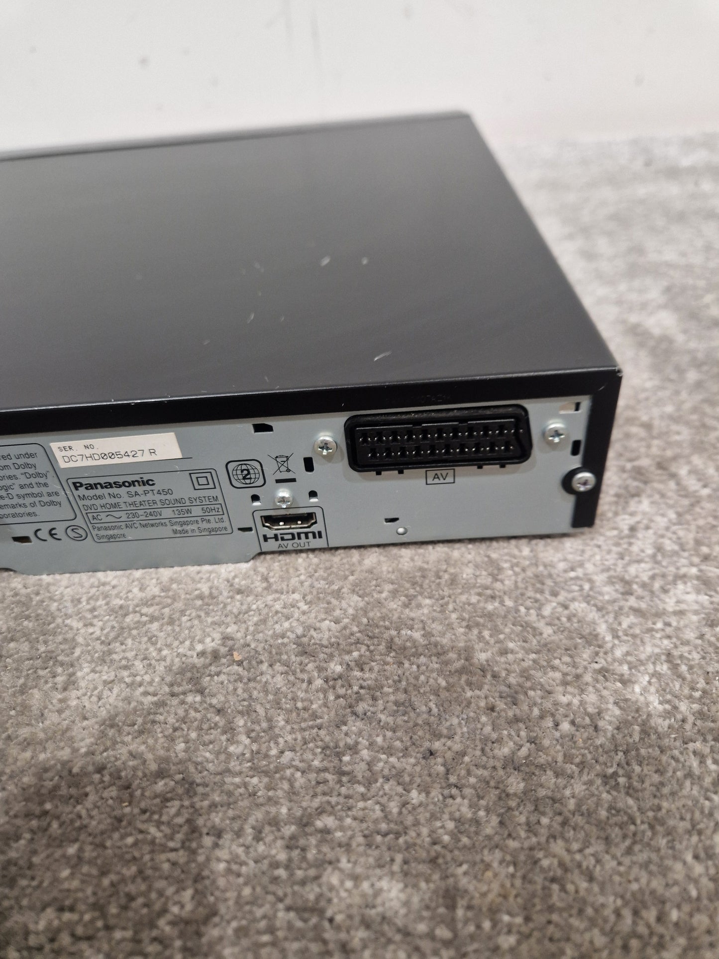 Panasonic Sa-pt450 Home Theater System - 5.1 Channel, Dolby Digital - Very Good w/ Power Supply