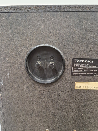 Technics Sb-3130 Pair of Speakers - 3-Way Design, 50W Power - Very Good w/ Manuals