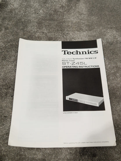 Technics St-z45l Tuner - Stereo FM/AM Tuner - Very Good w/ Manuals