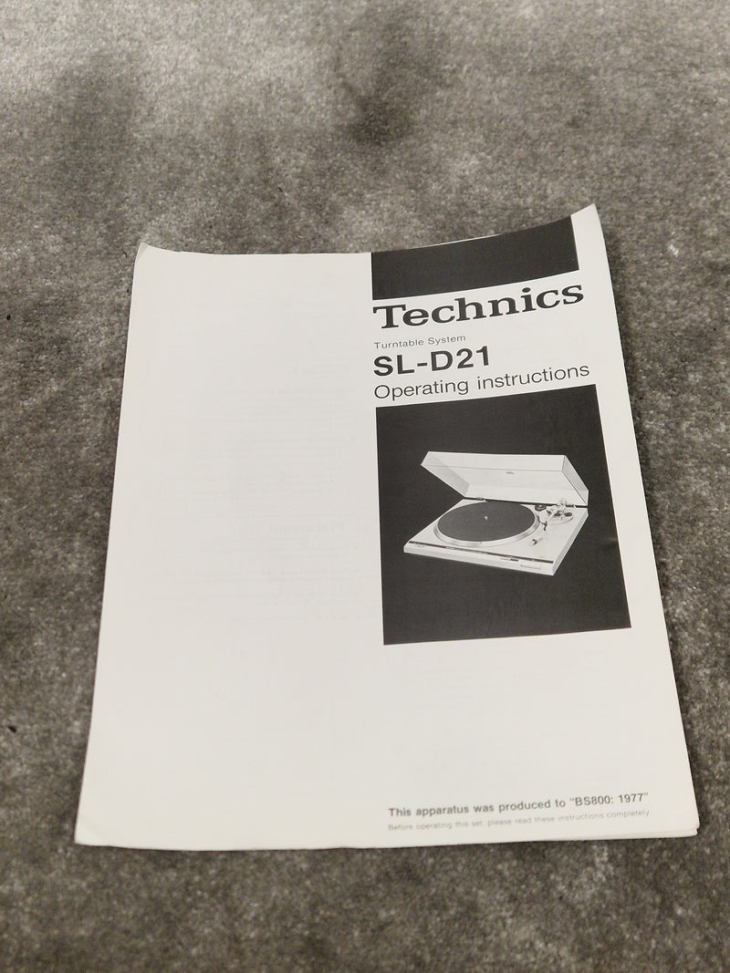 Technics Sl-d21 Turntable - Direct Drive, Quartz-Locked - Very Good w/ Manuals - Image 2