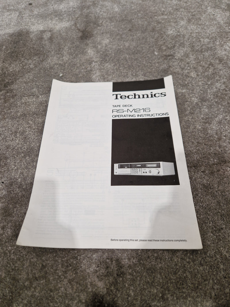 Technics Rs-m216 Cassette Deck - High Fidelity Audio, Dolby B/C Noise Reduction - Fair w/ Manuals - Image 2