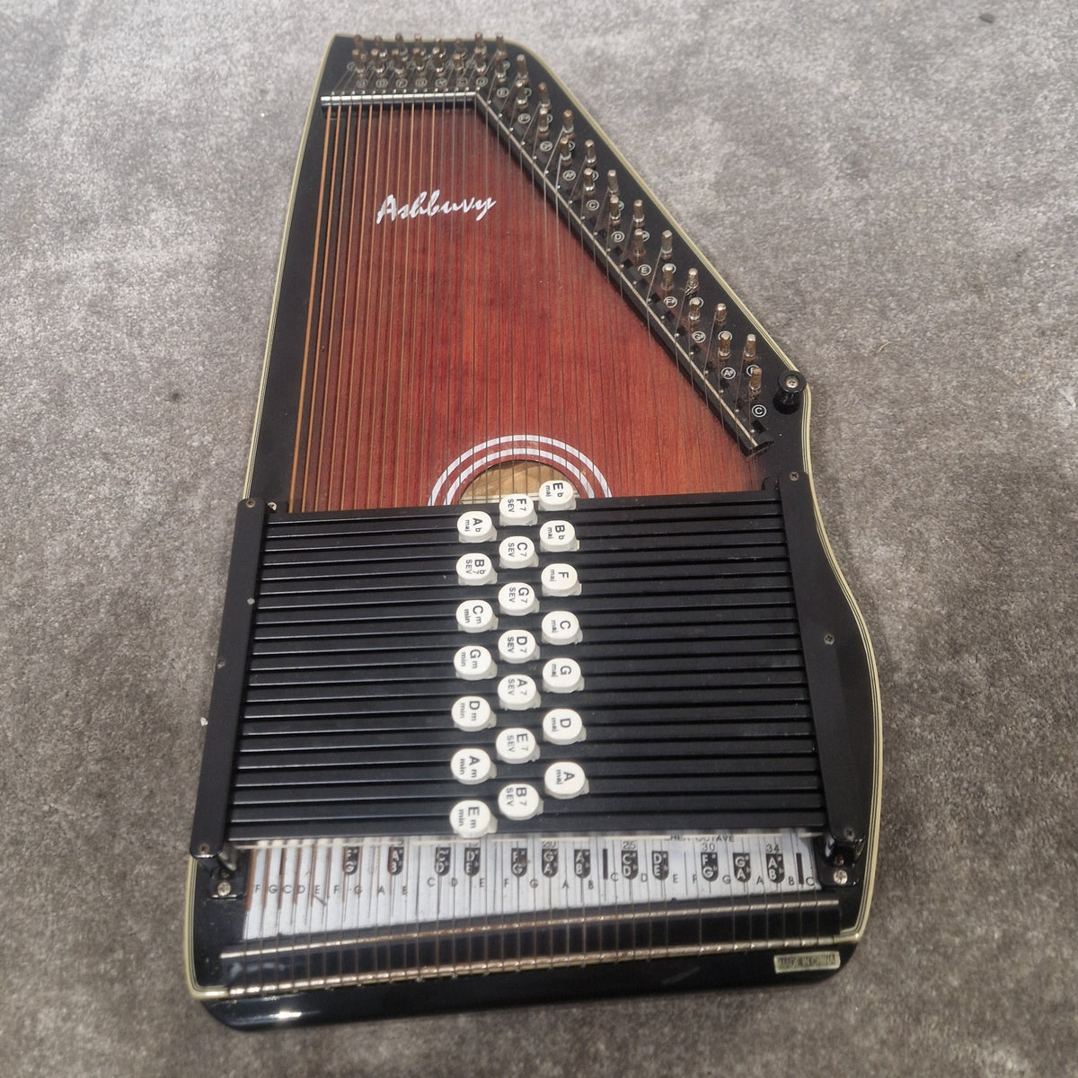 Ashbury Autoharp Acoustic Instrument - Classic String Design - Very Good w/ strings