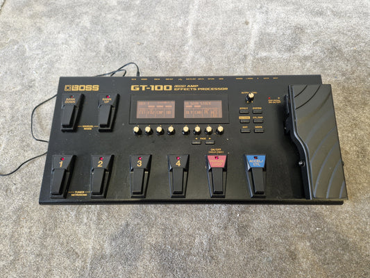 Boss Gt-100+ Guitar Effects Processor - 100 Presets, EZ Tone - Very Good w/ Power Supply & Manuals & Soft Case