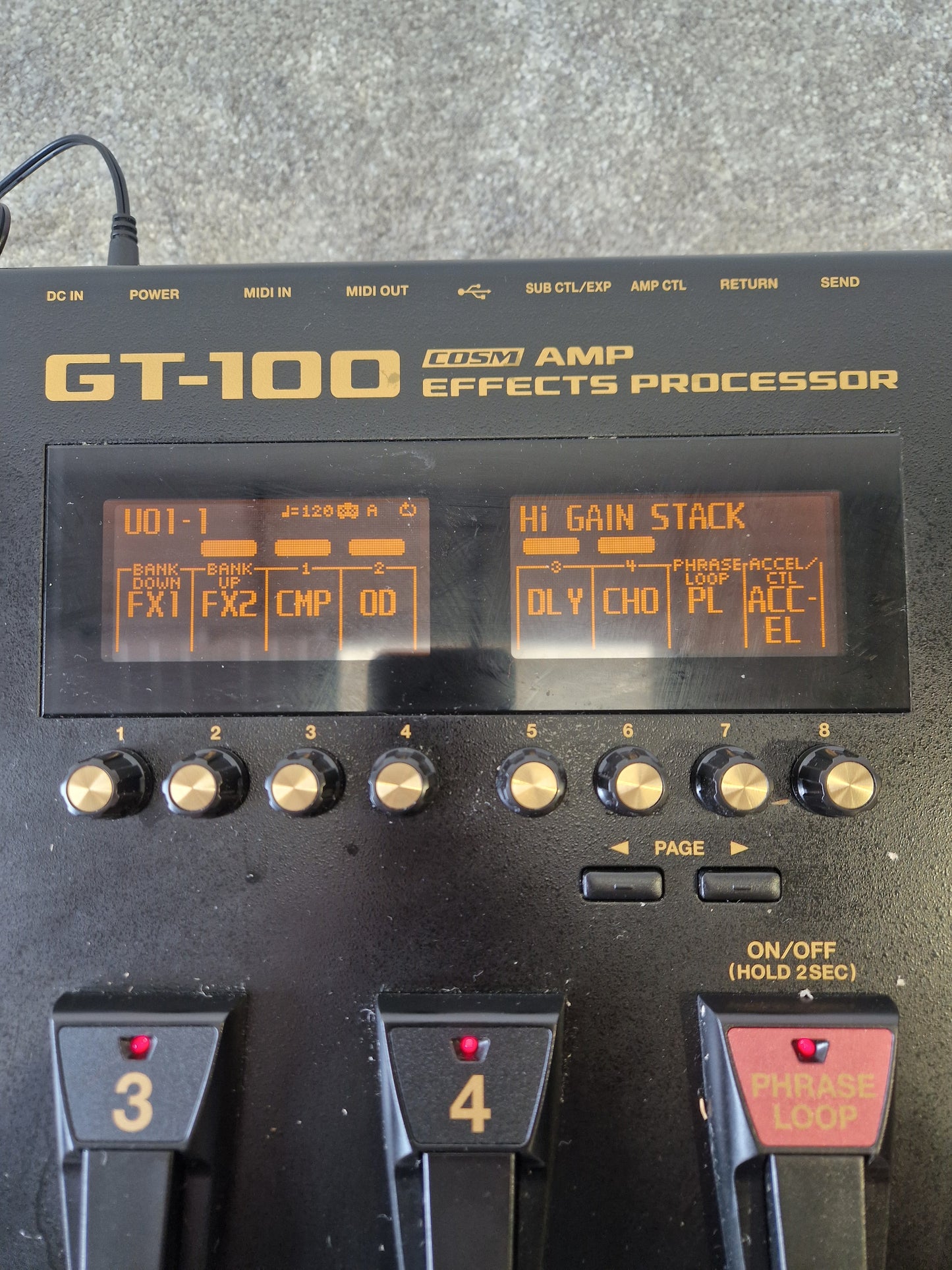 Boss Gt-100+ Guitar Effects Processor - 100 Presets, EZ Tone - Very Good w/ Power Supply & Manuals & Soft Case