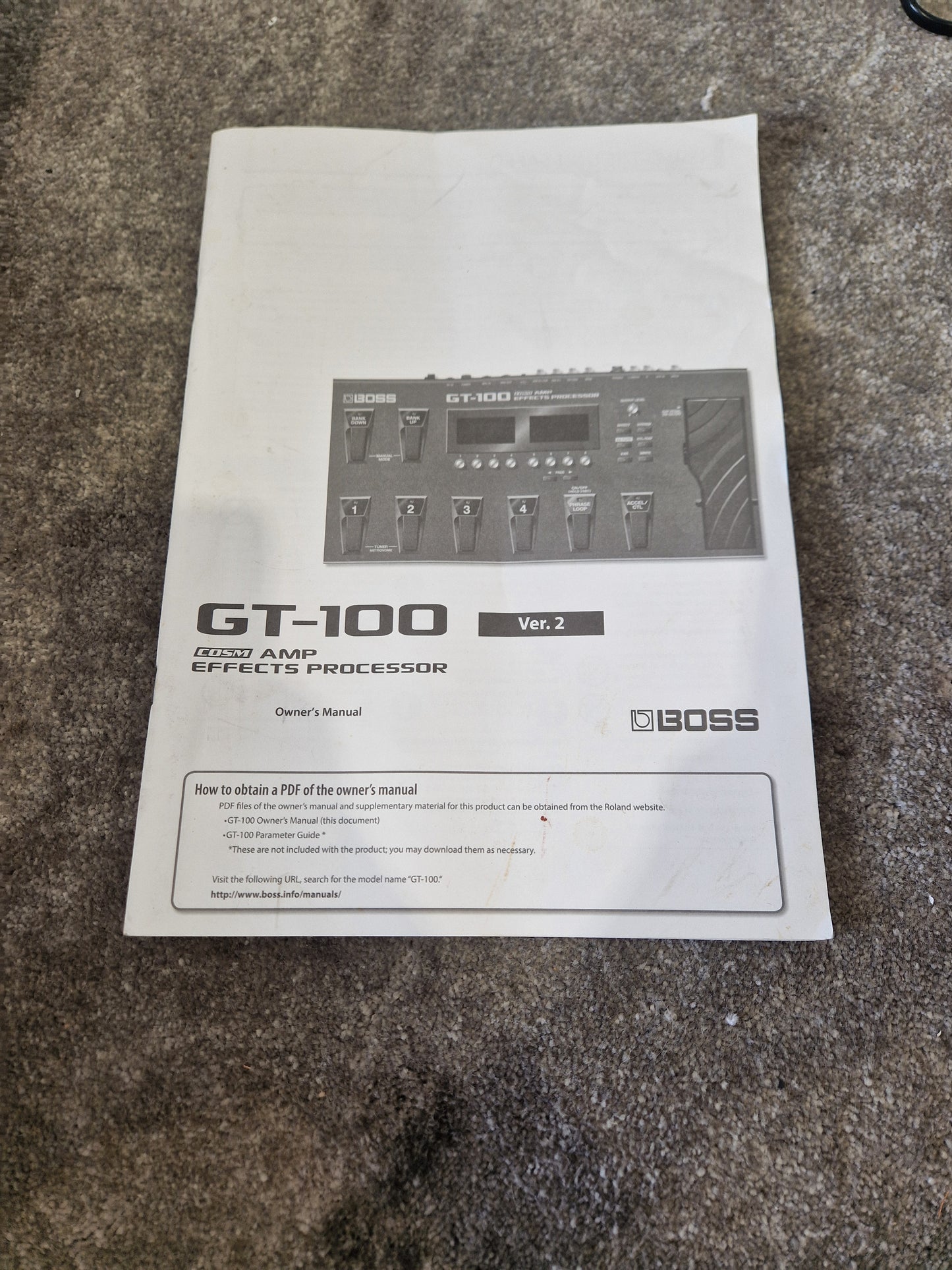 Boss Gt-100+ Guitar Effects Processor - 100 Presets, EZ Tone - Very Good w/ Power Supply & Manuals & Soft Case