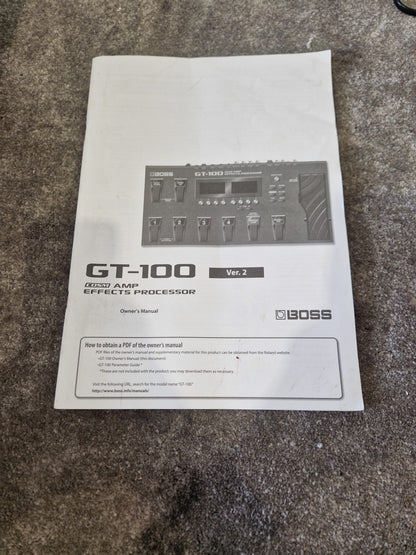 Boss Gt-100+ Guitar Effects Processor - 100 Presets, EZ Tone - Very Good w/ Power Supply & Manuals & Soft Case