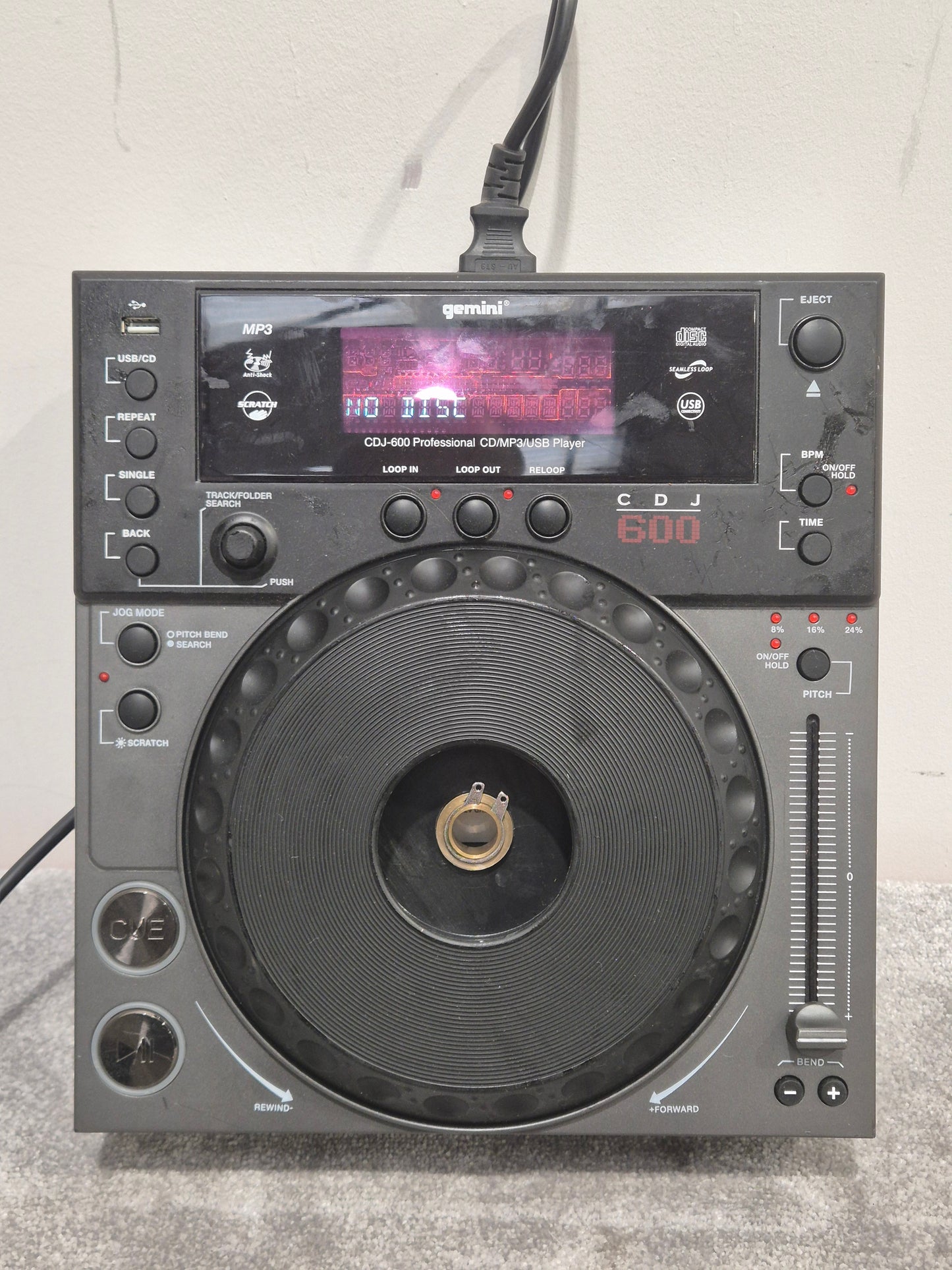 Gemini CDJ-600 – CD/MP3 DJ Player – Spares or Repair