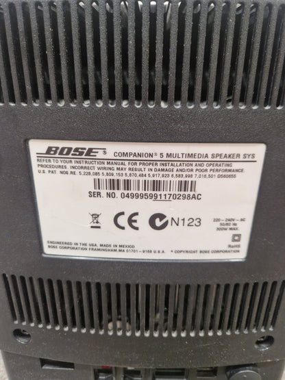 Bose Companion 5 Multimedia Speaker System - Premium 2.1 Audio - Excellent w/ Power Supply