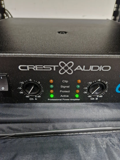 Crest Audio CA6 Power Amplifier - High-Performance Sound - Excellent w/ Rackmounted Soft Case