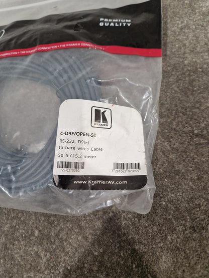 Kramer C-d9f/Open-50 Cable - High-Performance Audio - Excellent w/ Original Packet