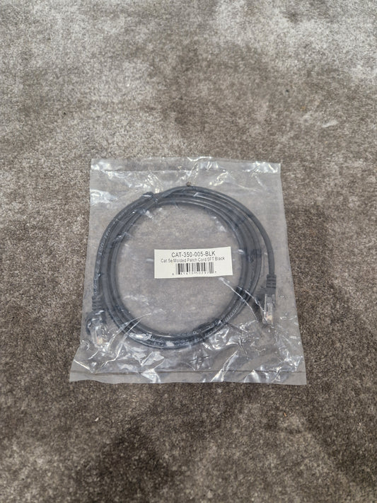 Cat Ethernet Cable 5FT Black - High-Speed Data Transfer - Excellent w/ Original Packet