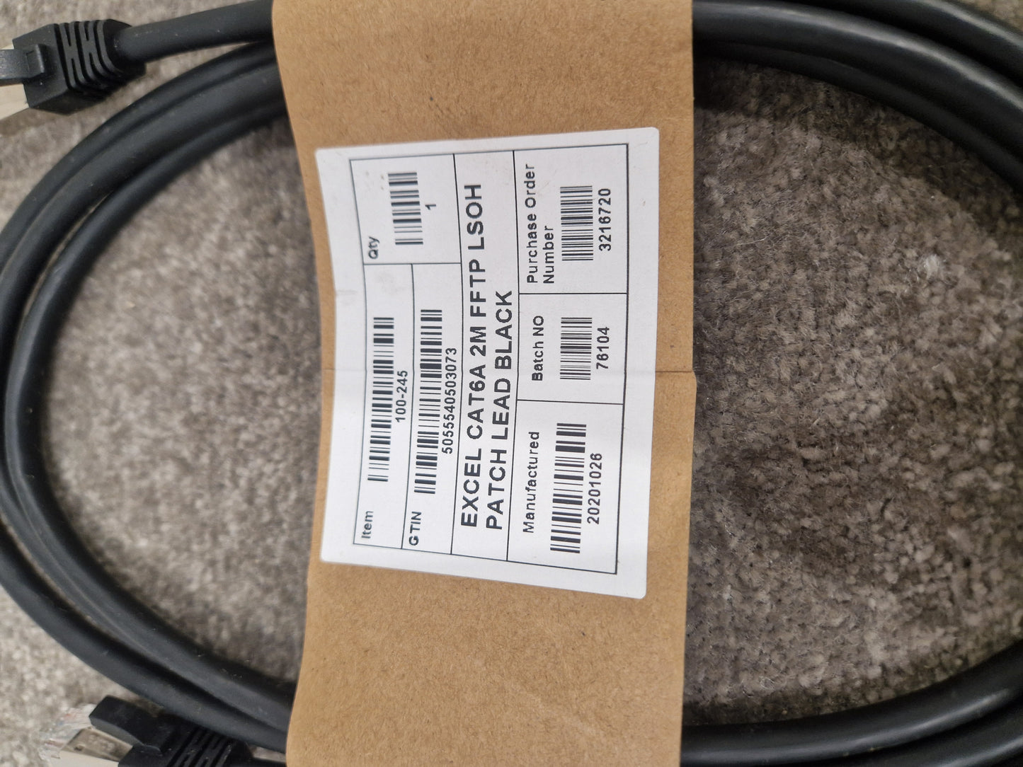 Excel CAT6A 2M Ethernet Cable - High-Speed Data Transfer - Excellent w/ Original packet