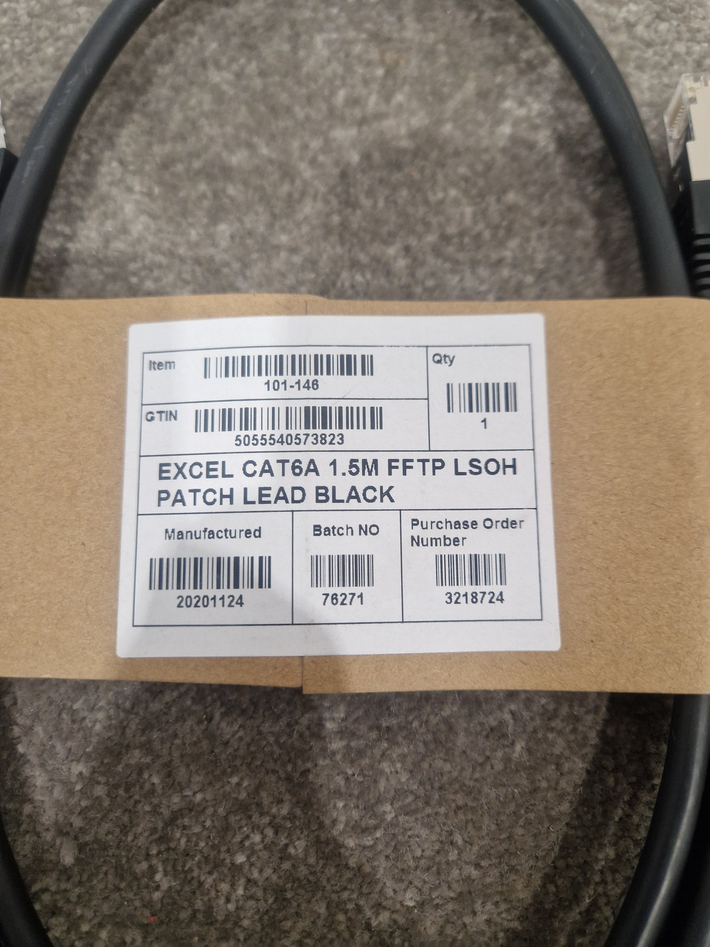 Excel CAT6A 1.5M Ethernet Cable - High-Speed Data Transfer - Excellent w/ Original packet