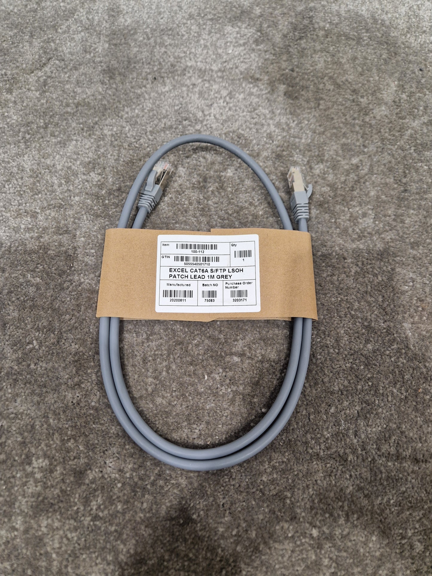 Excel CAT6A 1M Ethernet Cable Grey - High-Speed Data Transfer - Excellent w/ Original packet