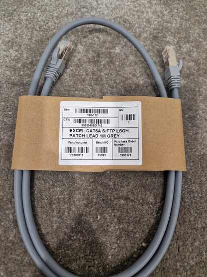 Excel CAT6A 1M Ethernet Cable Grey - High-Speed Data Transfer - Excellent w/ Original packet