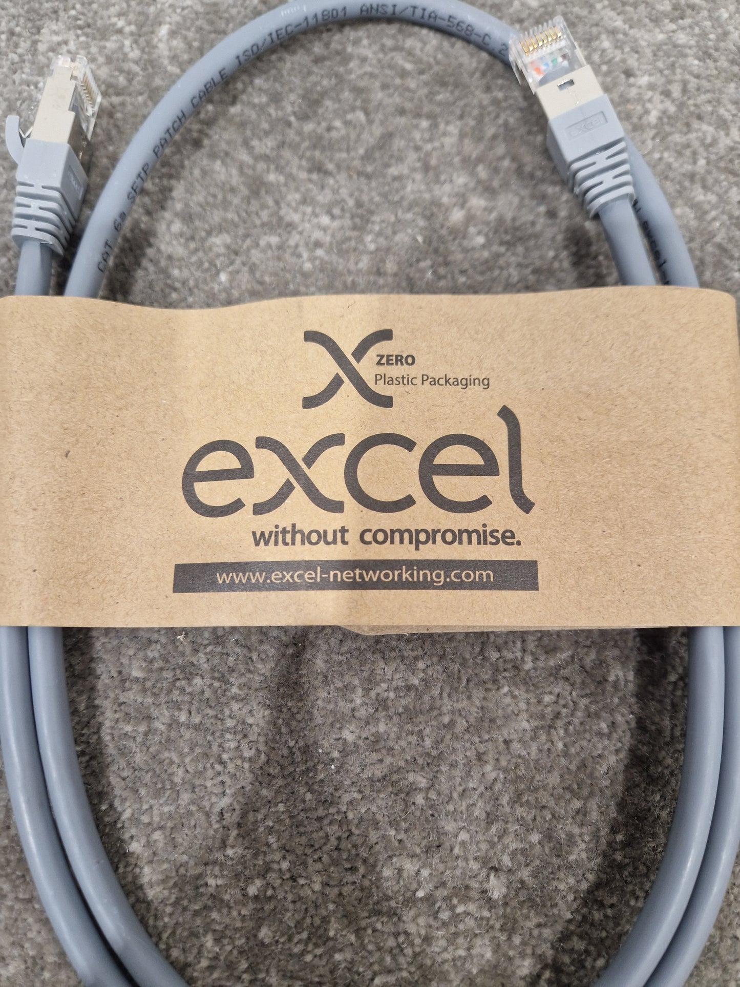 Excel CAT6A 1M Ethernet Cable Grey - High-Speed Data Transfer - Excellent w/ Original packet