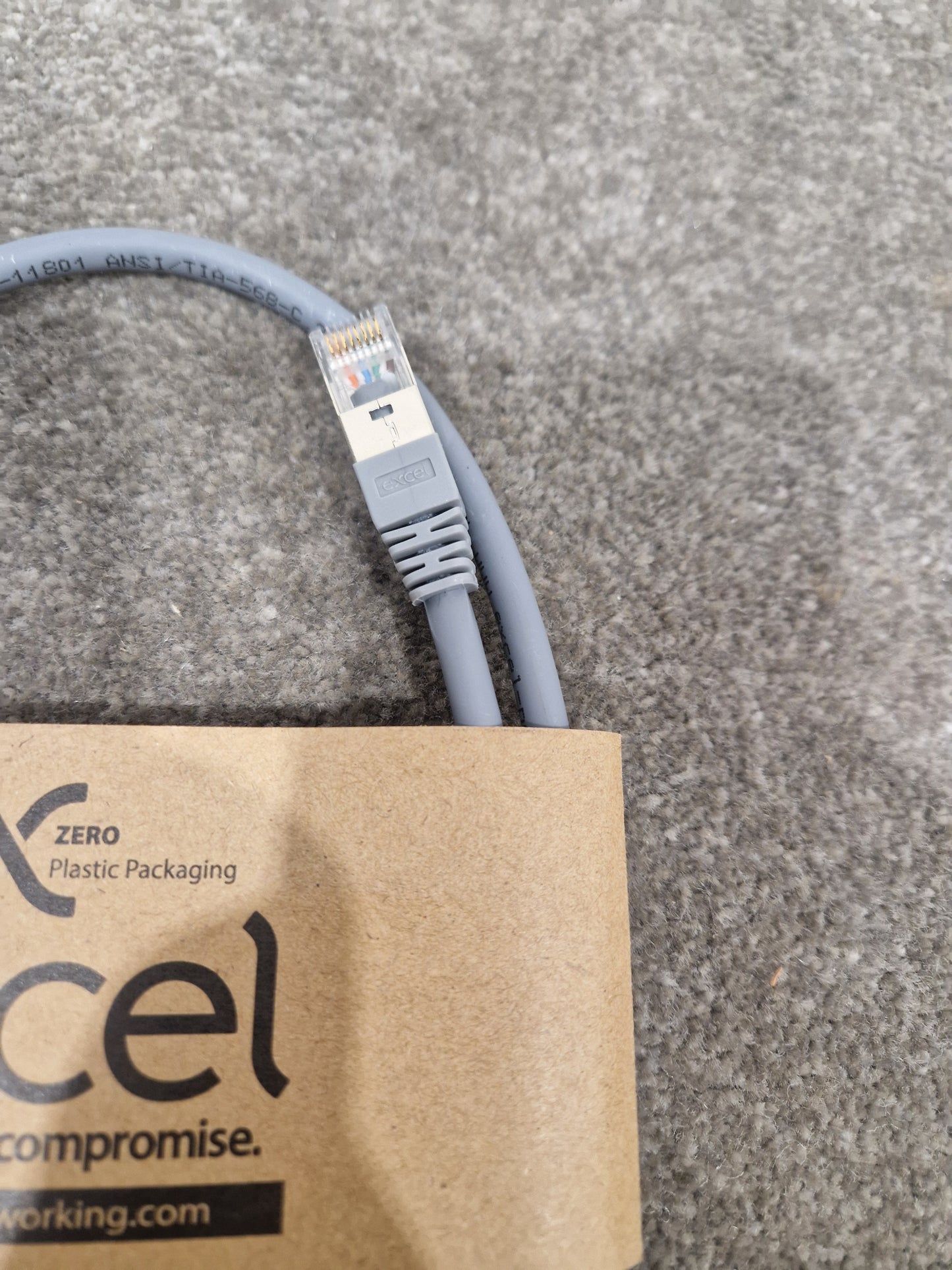 Excel CAT6A 1M Ethernet Cable Grey - High-Speed Data Transfer - Excellent w/ Original packet