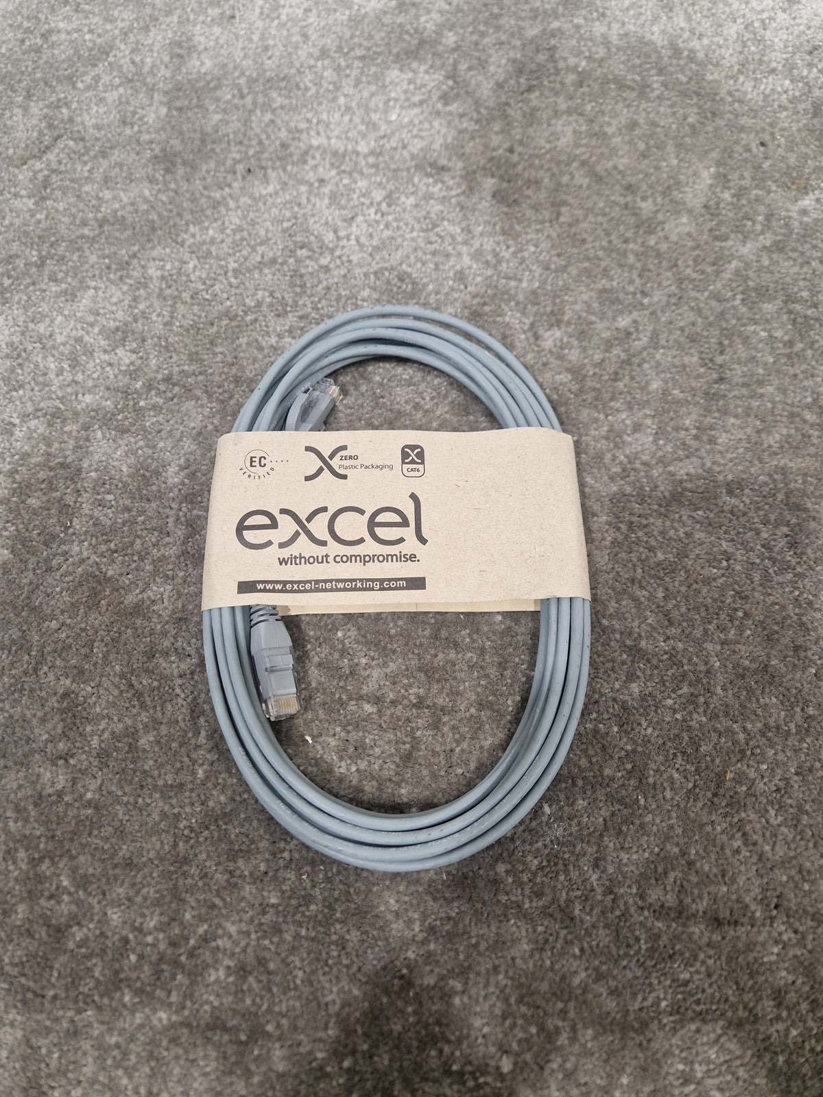 Excel CAT6A 5M Ethernet Cable Grey - High-Speed Data Transfer - Excellent