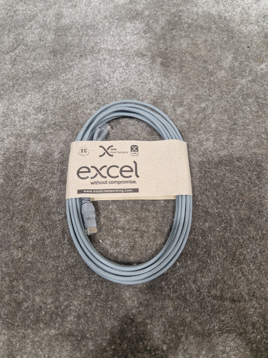 Excel CAT6A 5M Ethernet Cable Grey - High-Speed Data Transfer - Excellent