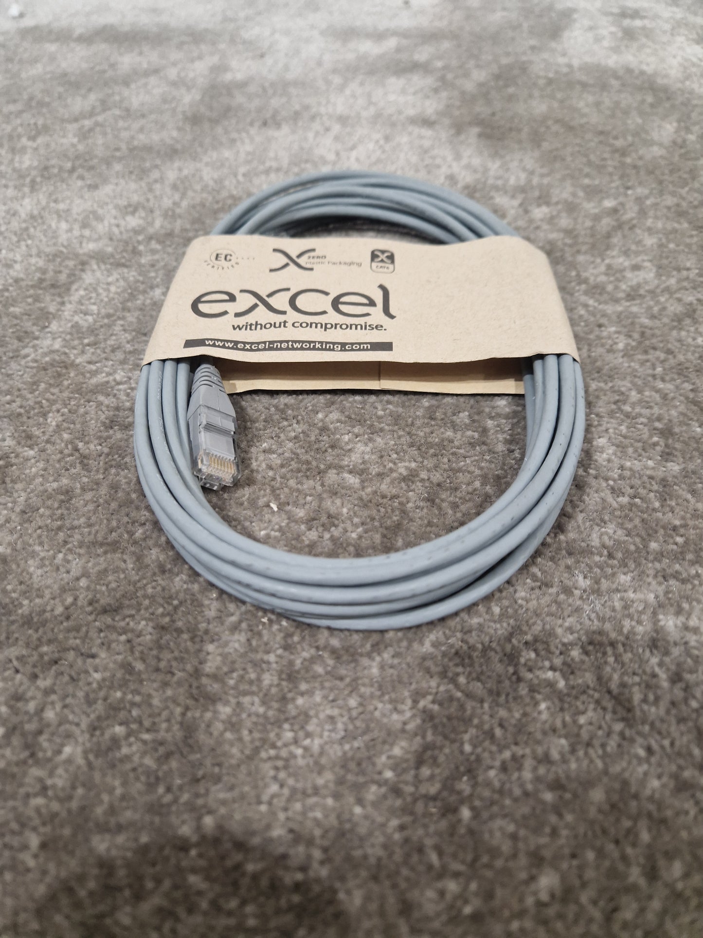 Excel CAT6A 5M Ethernet Cable Grey - High-Speed Data Transfer - Excellent