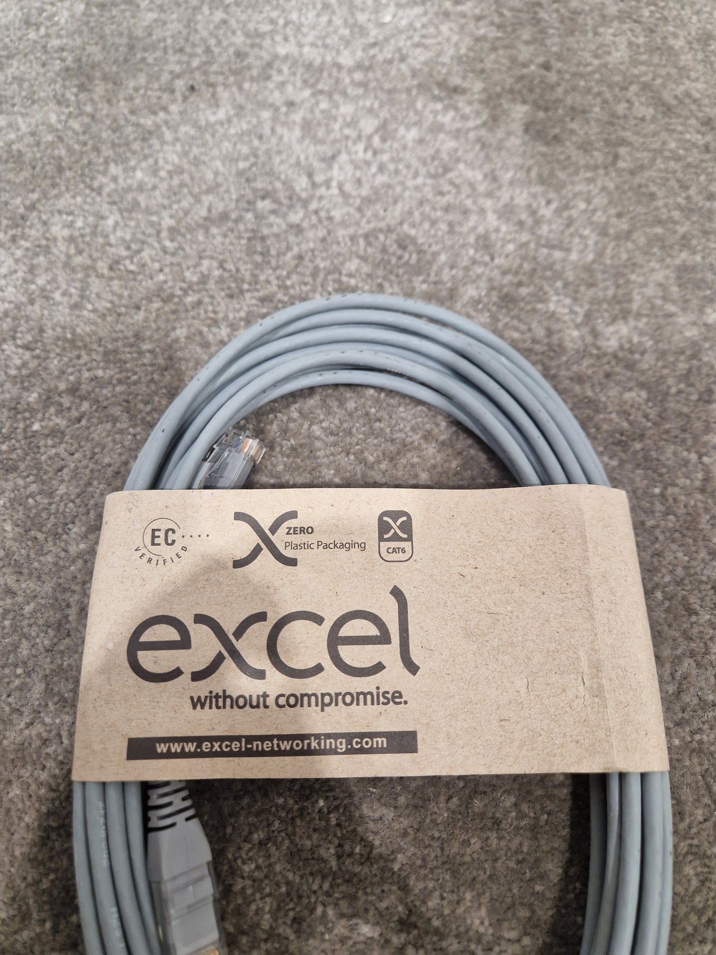 Excel CAT6A 5M Ethernet Cable Grey - High-Speed Data Transfer - Excellent