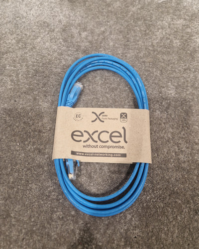 Excel CAT6A 3M Ethernet Cable Blue - High-Speed Data Transfer - Excellent